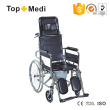 Topmedi Foldable Chromed Steel U Shape Seat Commode Wheelchair